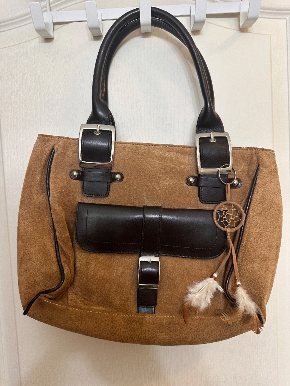 Wilson Leather Suede Purse Brown Shoulder Bag